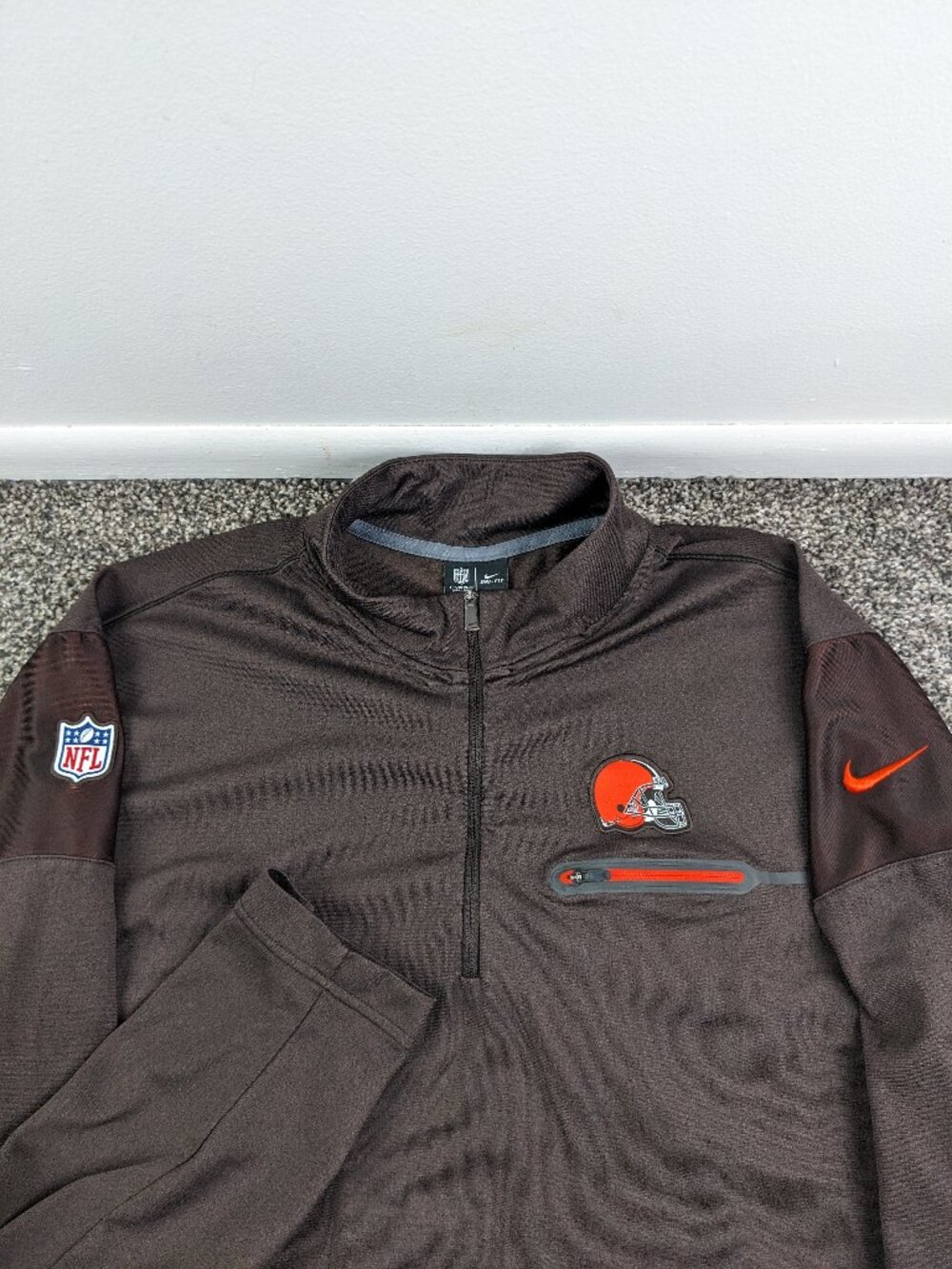 Cleveland Browns Jacket Nike On Field Dri Fit Sideline Coaches 1/4 Zip Mens 2XL